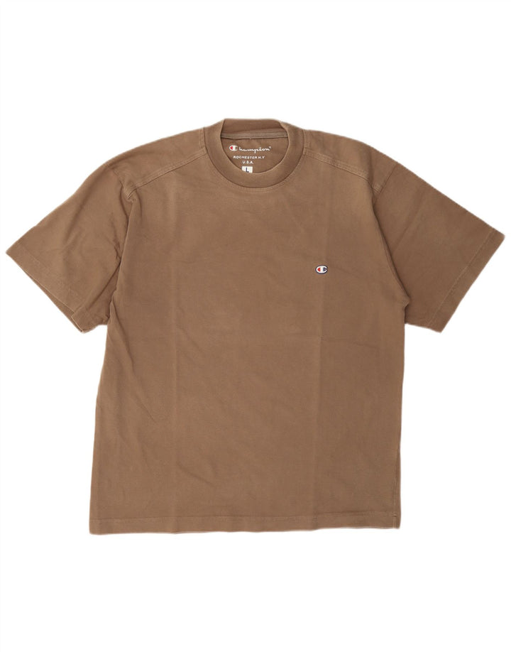 Champion Herre T-Shirt Top Stor Brun Bomuld