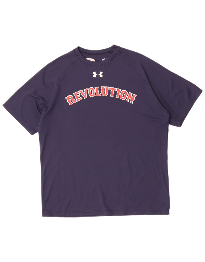 Under Armour Herre grafisk T-shirt Top Medium Navyblå Polyester