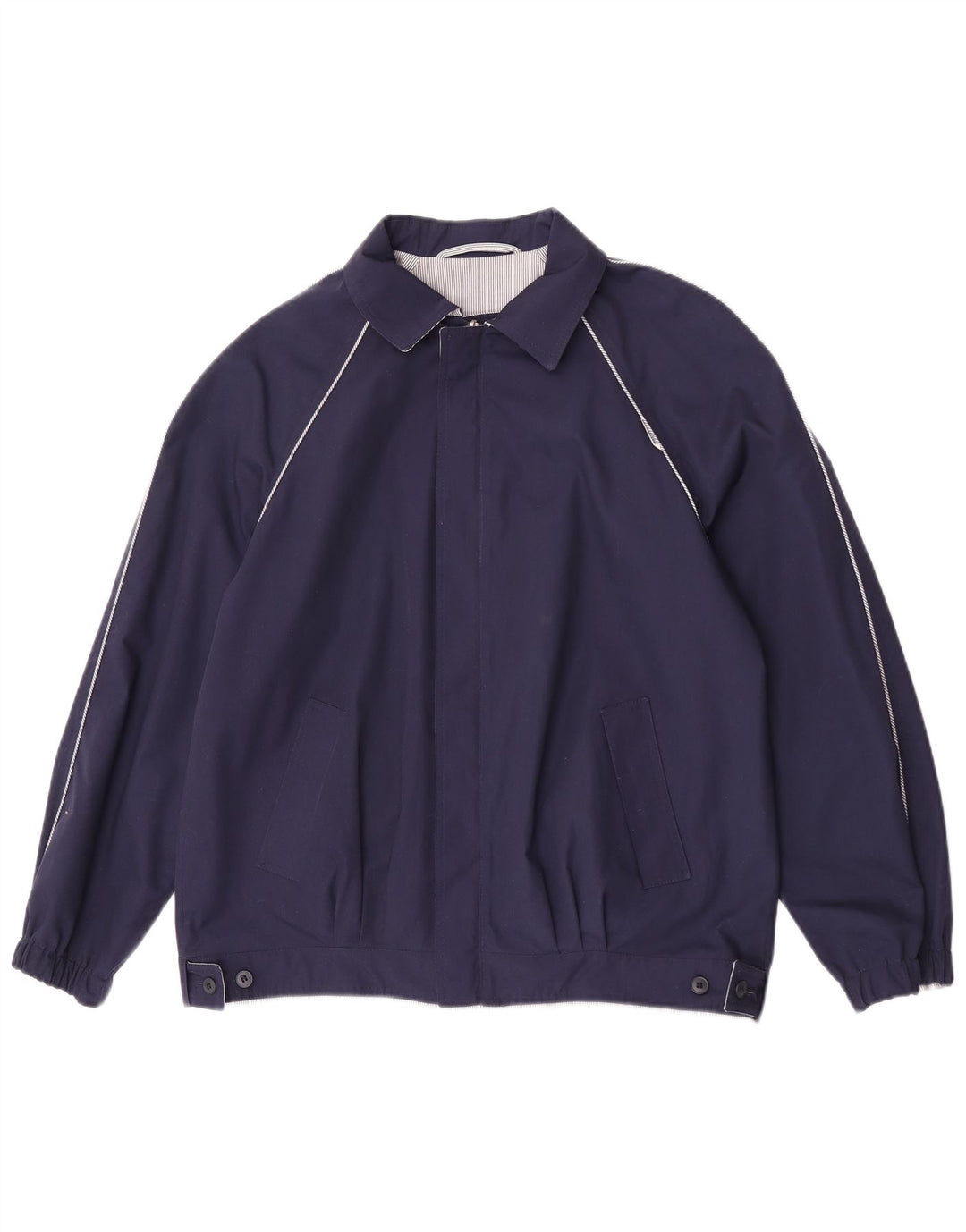 Vintage vendbar bomberjakke til kvinder EU 38 Medium marineblå polyester
