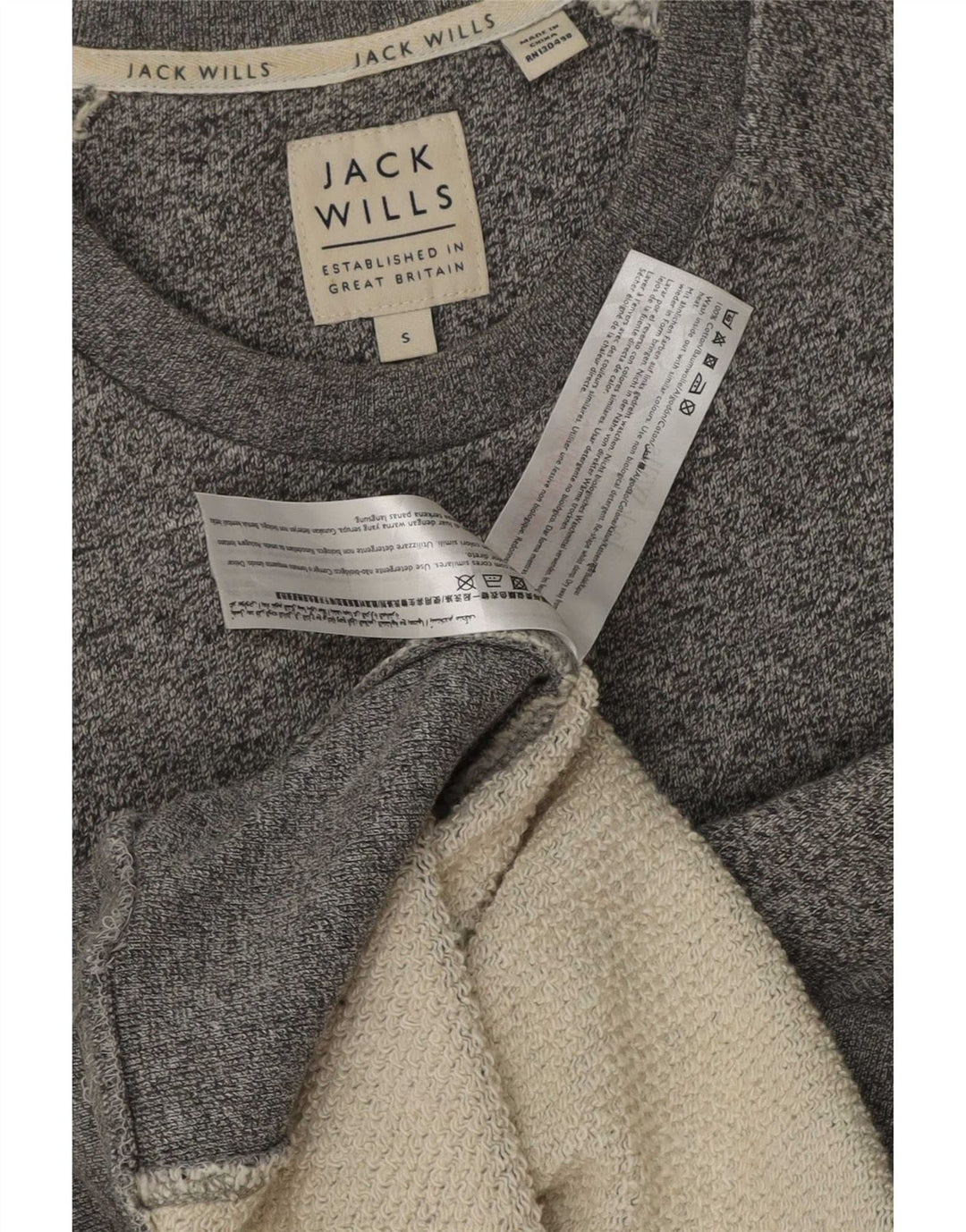 Jack Wills Herre grafisk sweatshirt jumper lille grå flækket bomuld