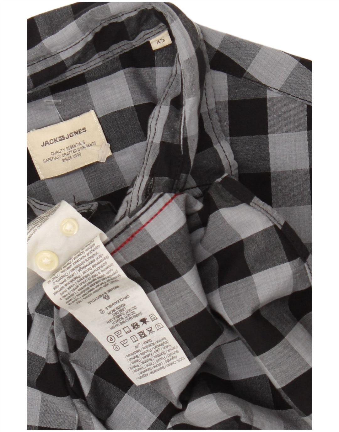 Jack & Jones Herreskjorte XS Grå Gingham Bomuld
