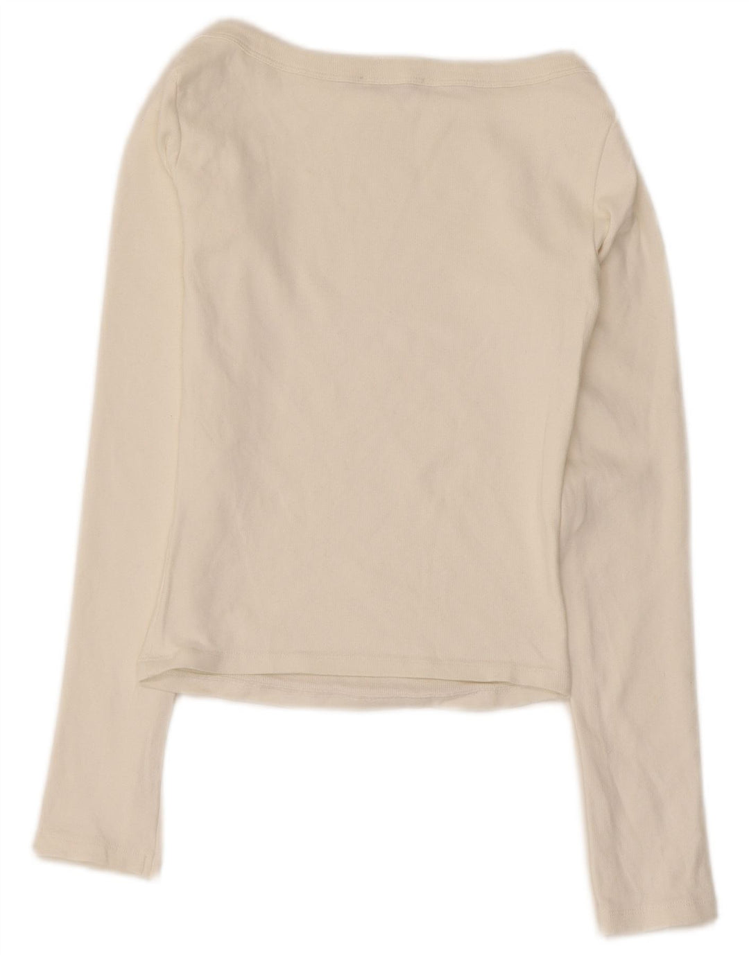 Zara Womens Crop Top Langærmet UK 12 Medium Off White