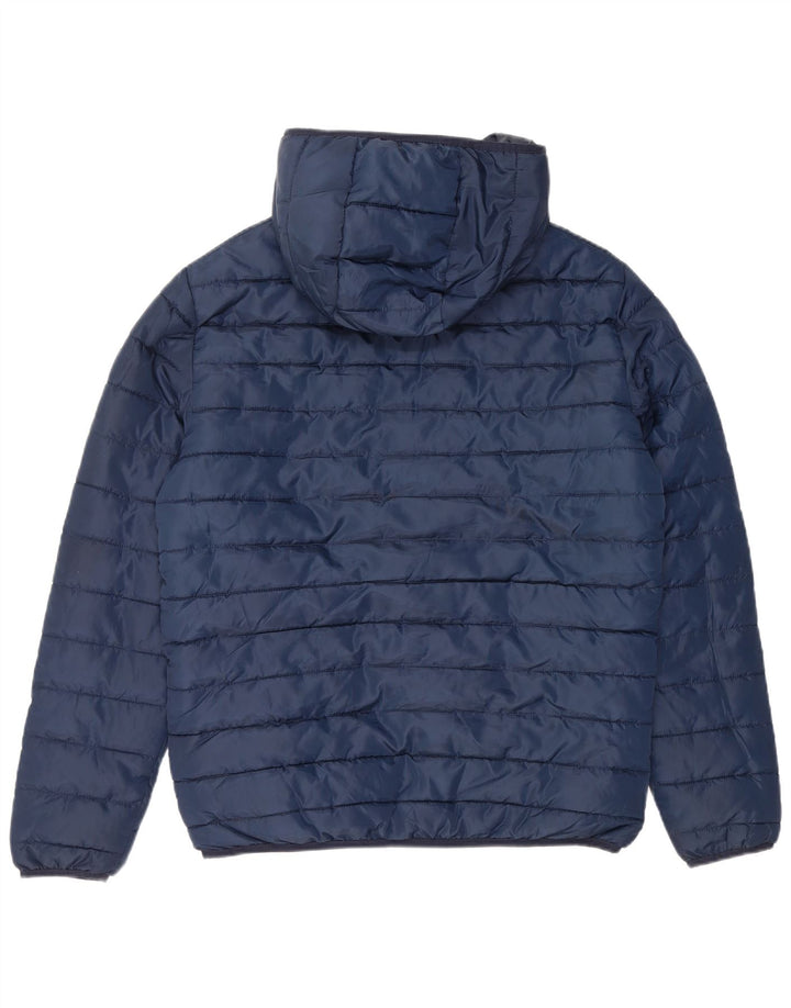 JACK & JONES Herre hættepolstret jakke UK 38 Mellem marineblå polyester