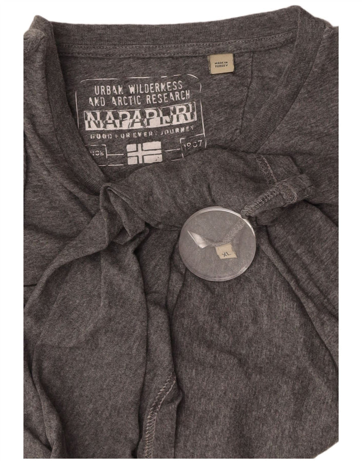 NAPAPIJRI Mens Graphic T-Shirt Top XL Grey