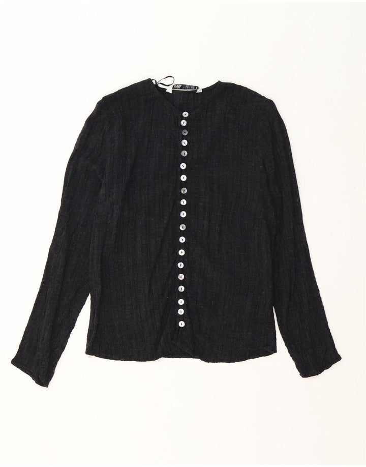 Zara skjortebluse til kvinder UK 10 Lille grå viskose