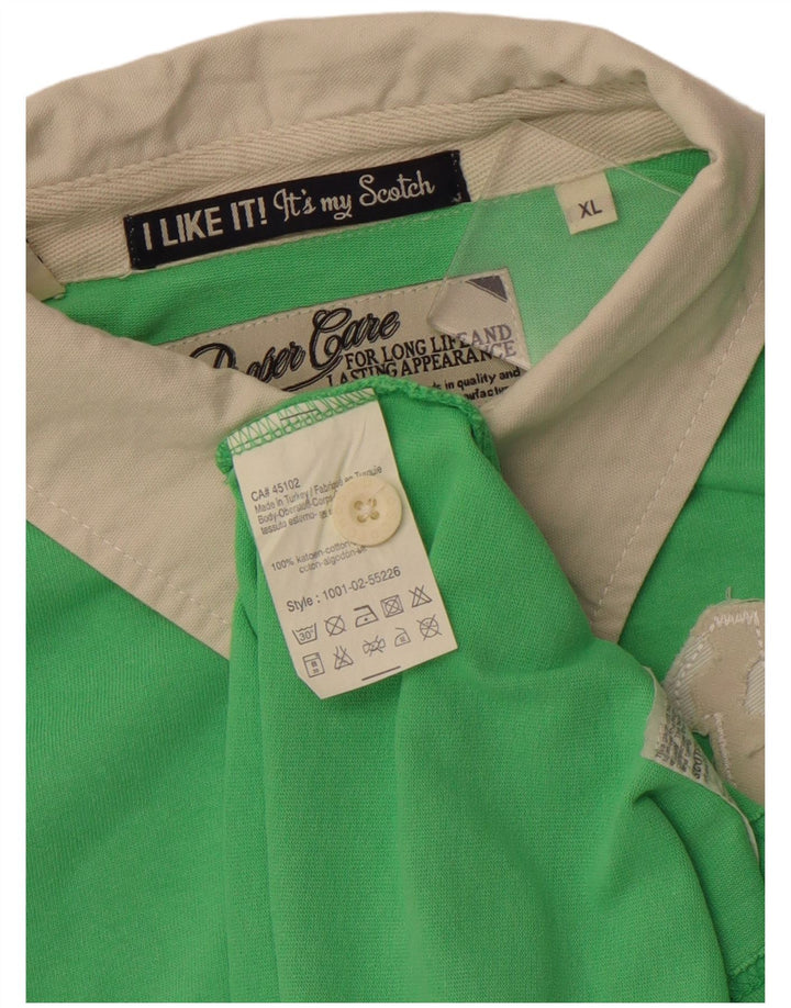 SCOTCH & SODA Grafisk Rugby Polo Shirt til mænd XL Grøn Bomuld