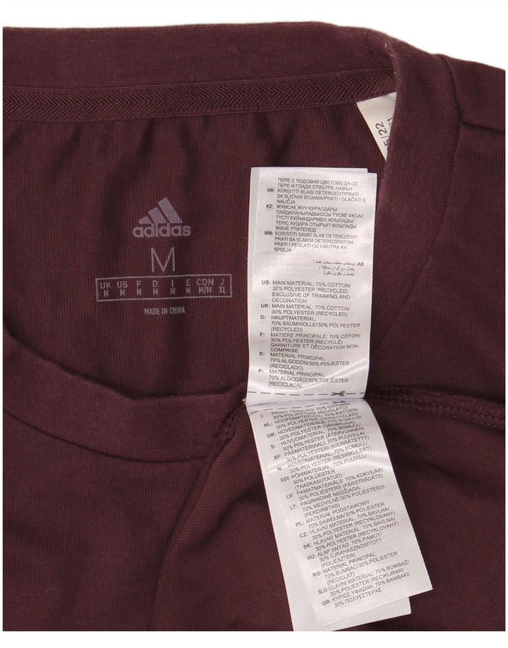 Adidas Herre grafisk T-shirt Top Medium Bourgogne bomuld