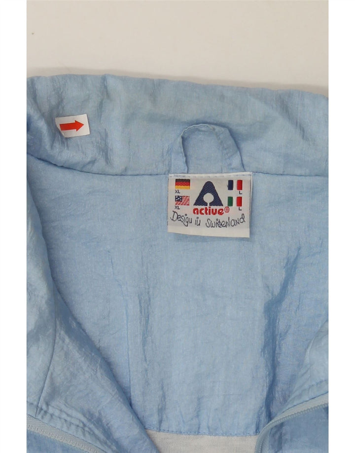 ACTIVE Mens Bomber Jacket UK 42 XL Blue Polyamide Vintage Active and Second-Hand Active from Messina Hembry 