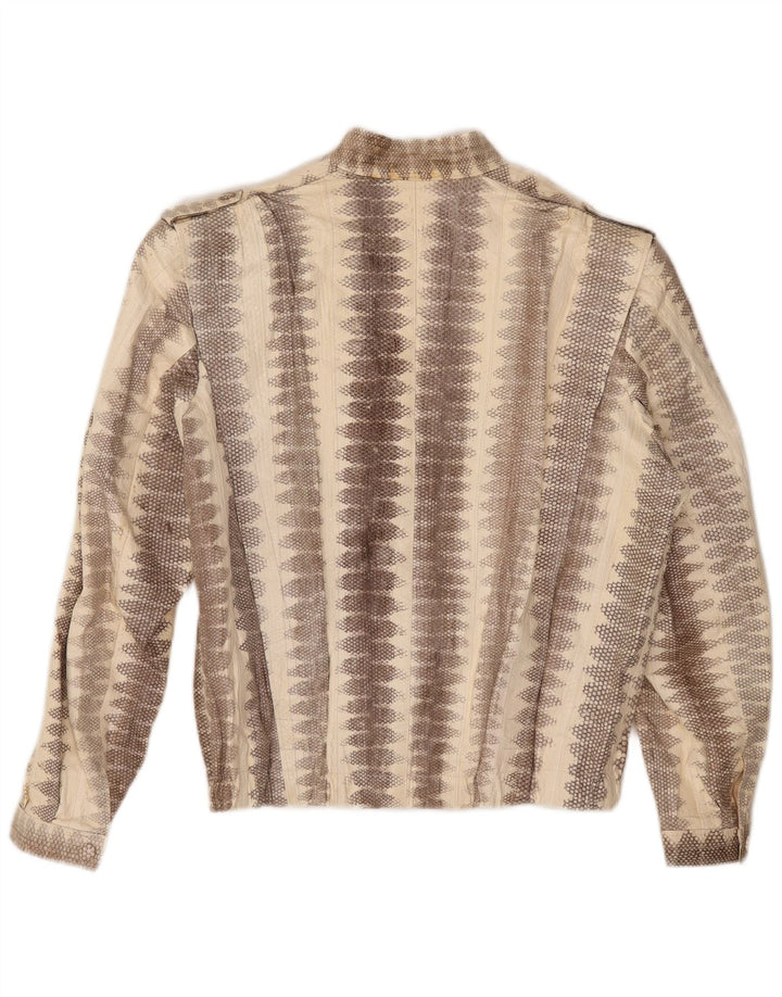 Lee Sands Herre Læderjakke UK 40 Stort Beige Dyretryk