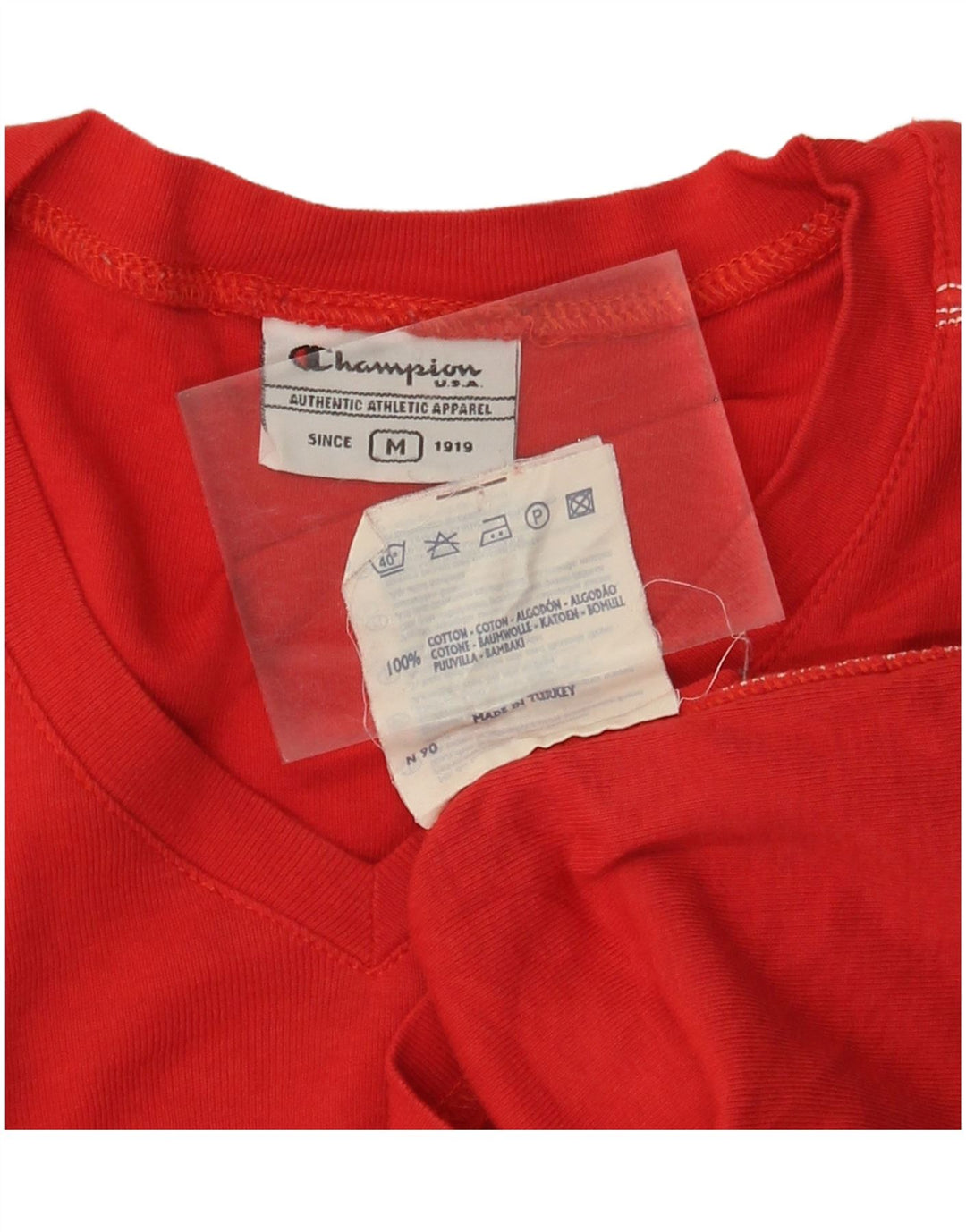 CHAMPION Dame Crop T-Shirt Top UK 12 Medium Rød Bomuld