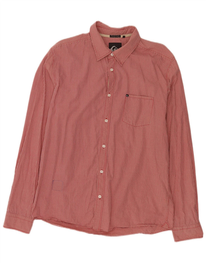 Quiksilver Herreskjorte XL Rød Gingham Bomuld