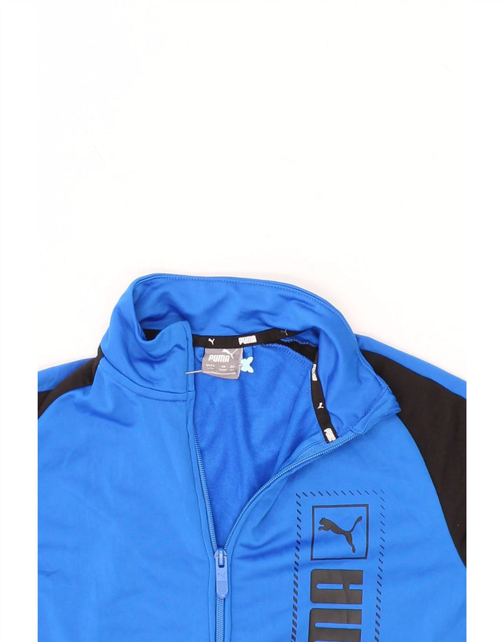 PUMA Boys Graphic Tracksuit Top Jacket 13-14 Years Blue Colourblock Vintage Puma and Second-Hand Puma from Messina Hembry 