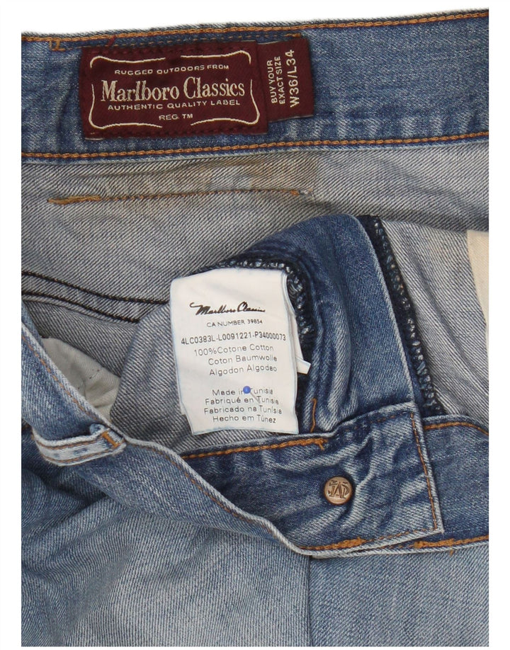 Marlboro Classics Straight Jeans til mænd W36 L34 Blå Bomuld