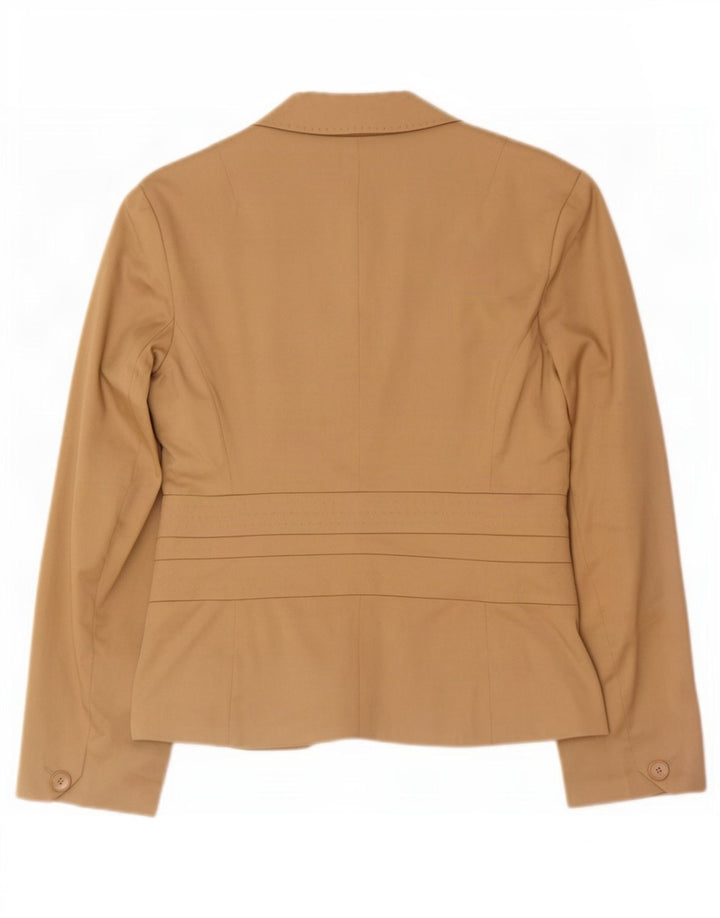 Betty Barclay Dame 2 Button Blazer Jacket UK 16 Stor Beige Bomuld