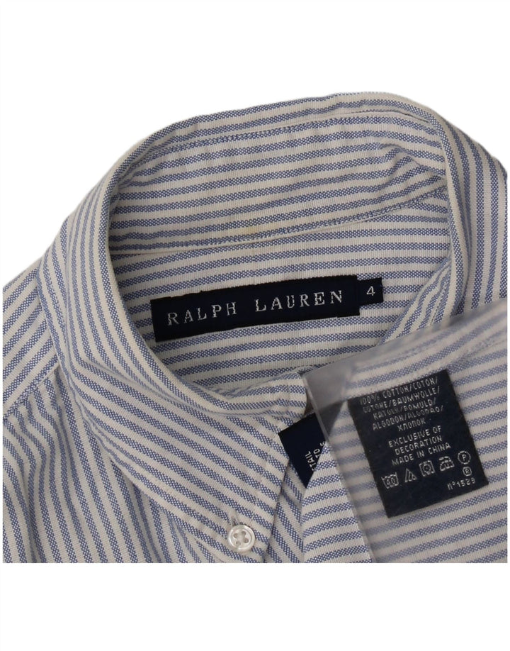 Ralph Lauren Dameskjorte US 4 Small Blue Pinstripe Bomuld