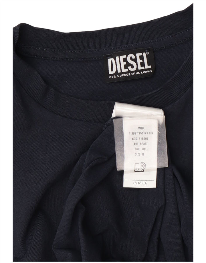 Diesel Herre T-Shirt Top Medium Marineblå Bomuld