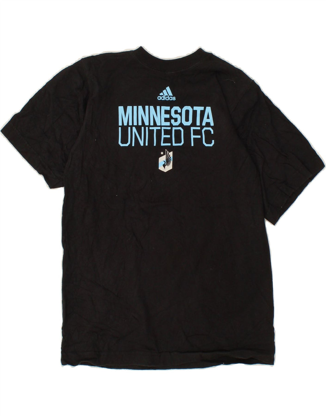 ADIDAS Boys Minnesota Graphic T-Shirt Top 10-11 Years Medium Black Vintage Adidas and Second-Hand Adidas from Messina Hembry 