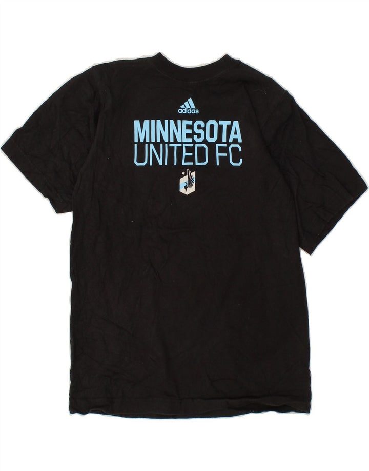 ADIDAS Boys Minnesota Graphic T-Shirt Top 10-11 Years Medium Black Vintage Adidas and Second-Hand Adidas from Messina Hembry 