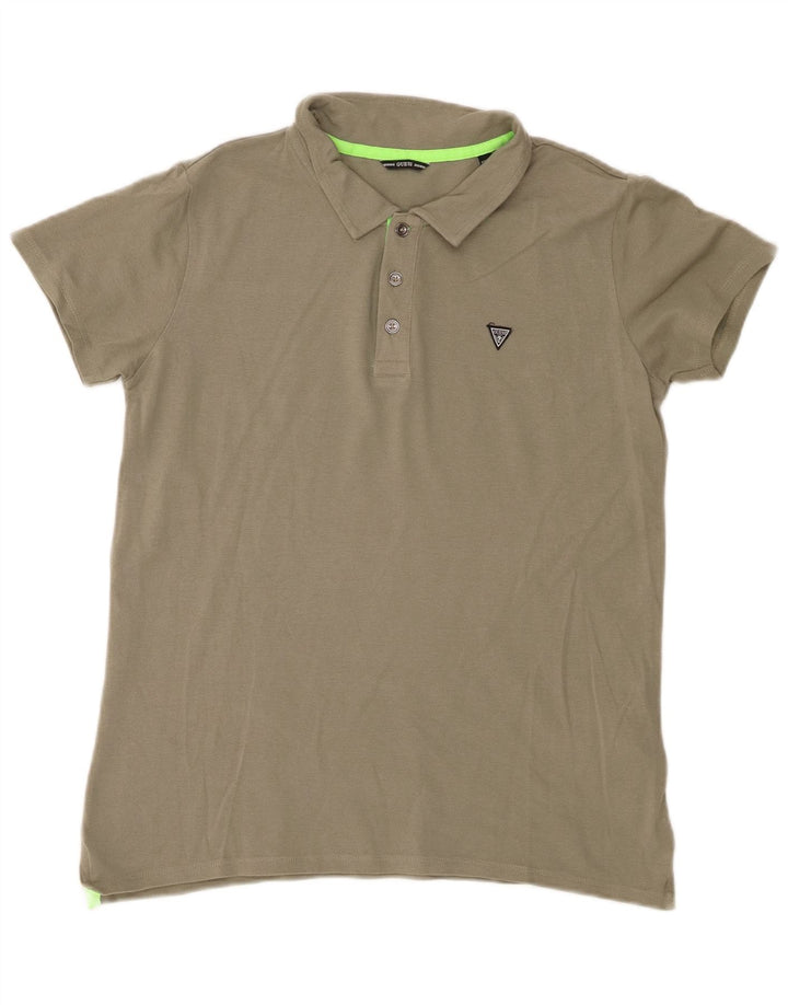 Guess Boys Polo Shirt 15-16 Years Khaki Cotton