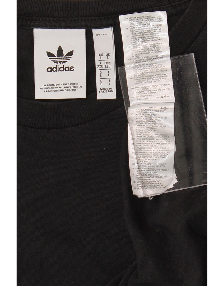 ADIDAS Herre T-Shirt Top Stor Sort Bomuld