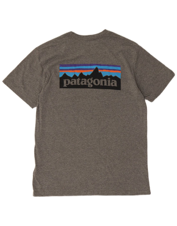 Patagonia Herre Regular Fit Grafisk T-shirt Top Medium Grey Flecked Bomuld