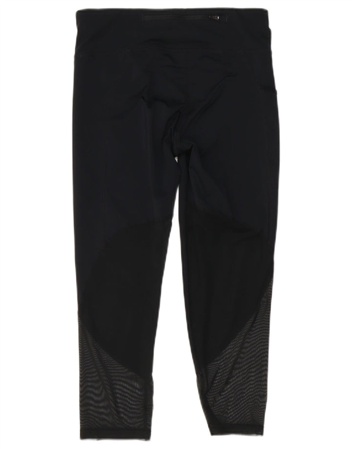 Nike Dame Dri Fit Leggings UK 8 Small Black Geometric Polyester