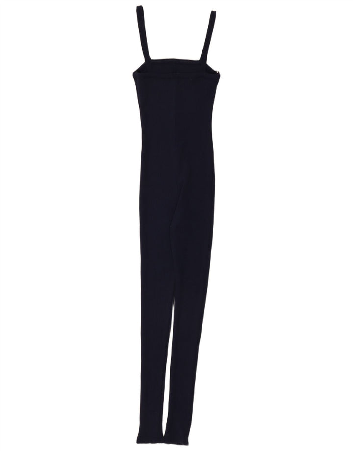Zara Dame Ærmeløs Jumpsuit UK 10 Small Navy Blue