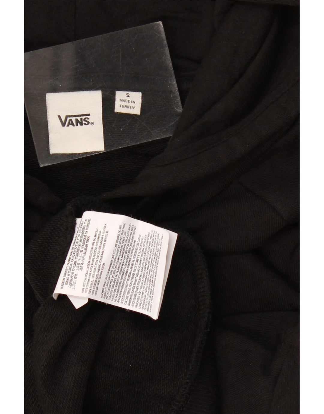 Vans Dame Oversized grafisk hættetrøje Jumper UK 10 Small Black Bomuld