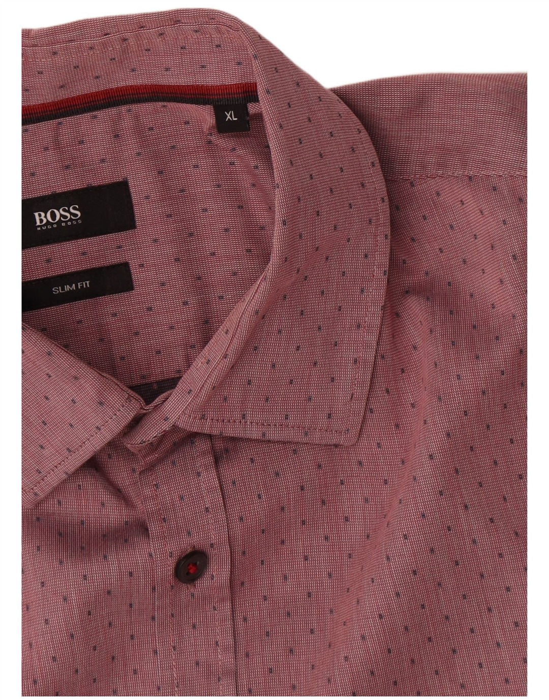 Hugo Boss herre Slim Fit skjorte XL rød plettet bomuld