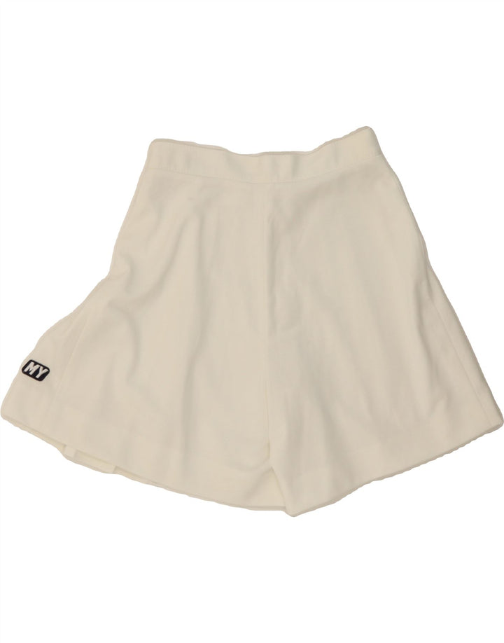 VINTAGE Womens A-Line Skirt W24 XS White Polyester Vintage Vintage and Second-Hand Vintage from Messina Hembry 