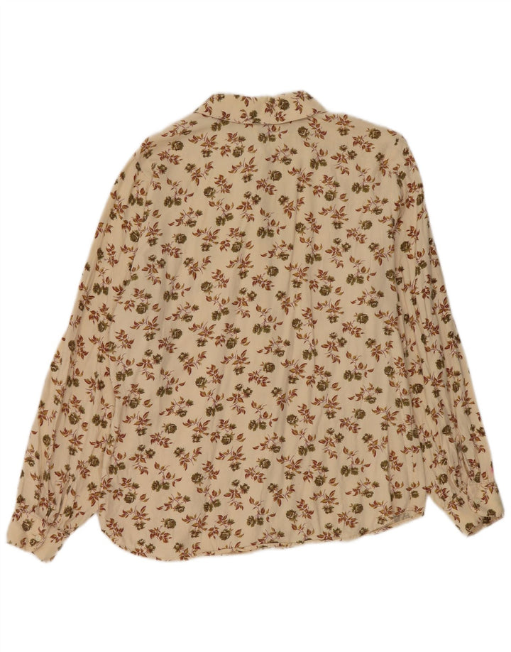 Benetton Dameskjorte UK 14 Medium Beige Floral Viscose