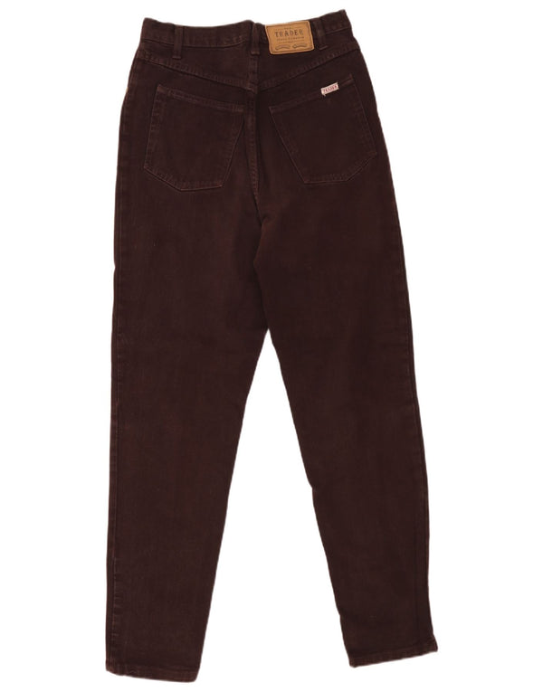Vintage kvinders højtaljede koniske jeans UK 14 Medium W30 L30 Brun bomuld
