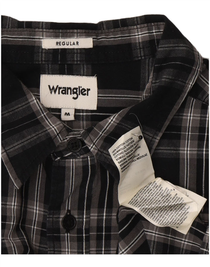 Wrangler Herre Regular Fit Flanellskjorte Medium Sort Ternet Bomuld