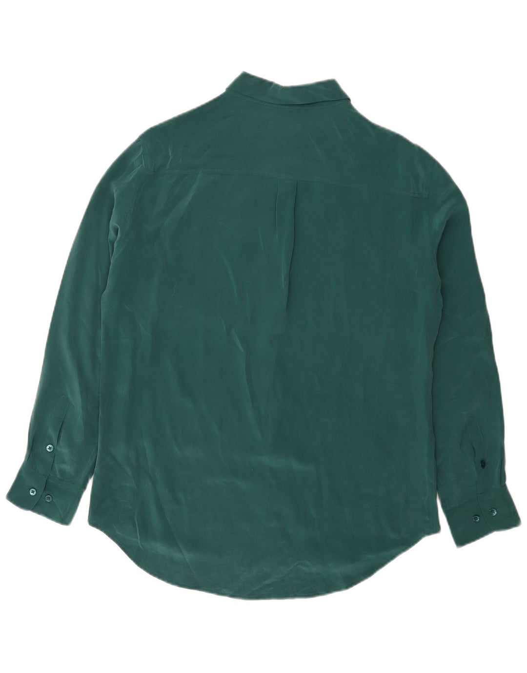 UDSTYR Dame Skjorte Bluse UK 16 Large Green Silk