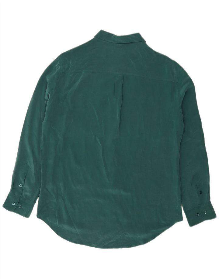 UDSTYR Dame Skjorte Bluse UK 16 Large Green Silk