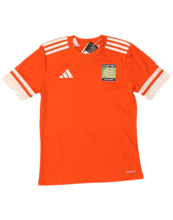 ADIDAS Boys Aeroready Grafisk T-Shirt Top 11-12 år Orange Colourblock