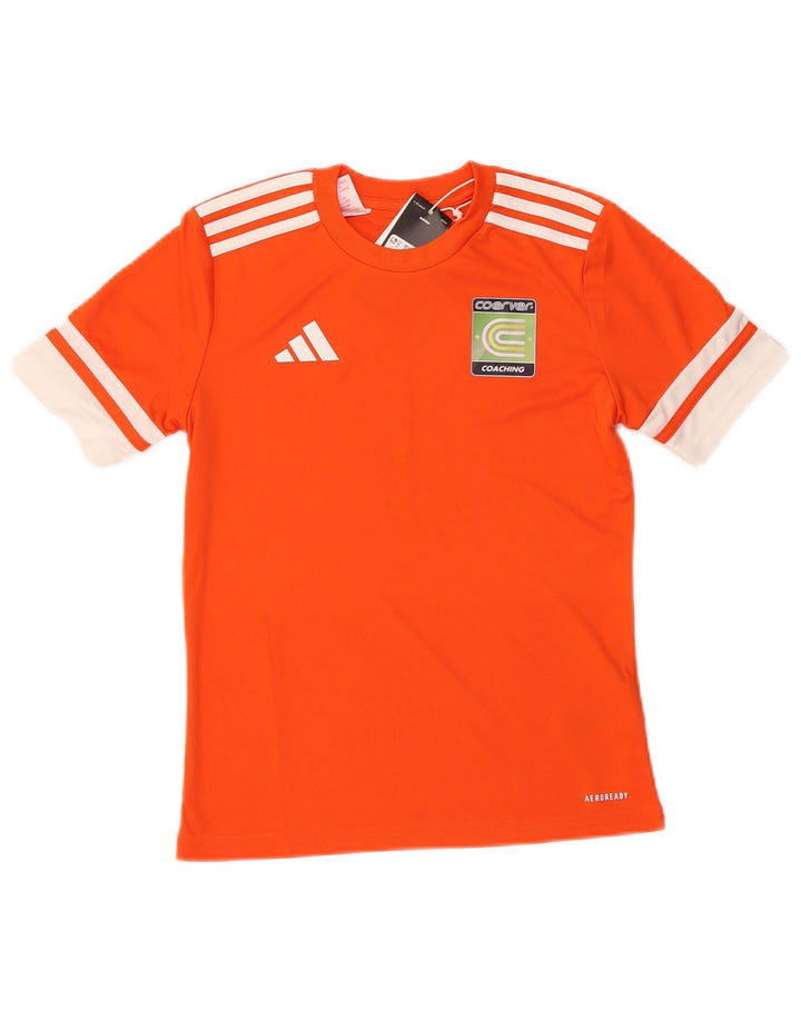 ADIDAS Boys Aeroready Grafisk T-Shirt Top 11-12 år Orange Colourblock