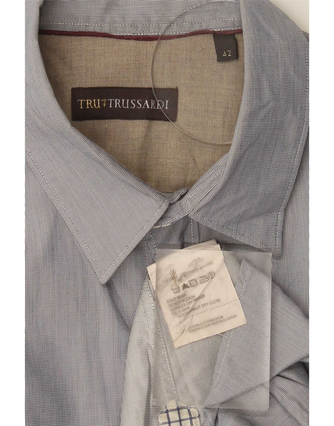 Trussardi herreskjorte str. 42 Large Blue Cotton