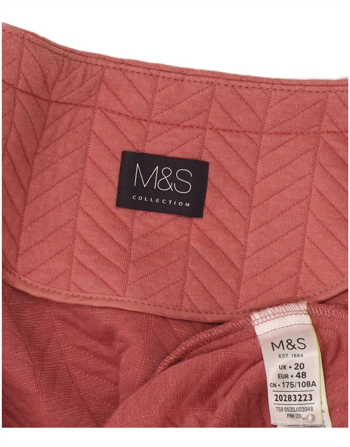 Marks & Spencer Dame Blazer Jakke med fuld lynlås UK 20 2XL Pink Polyester