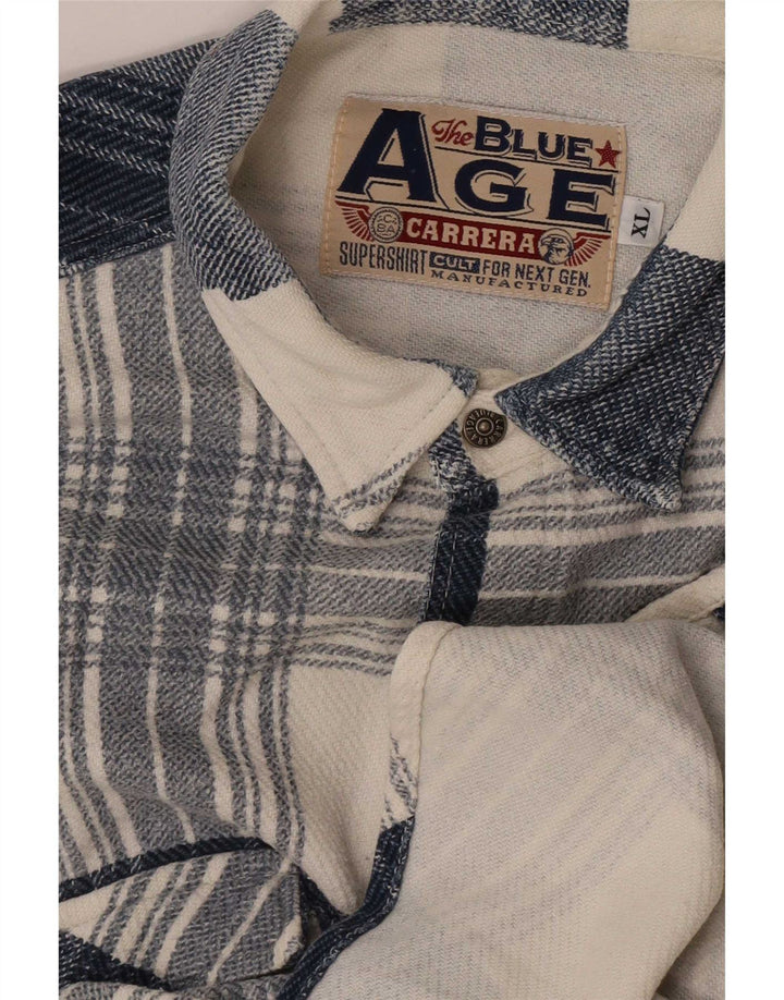 Carrera herre flannelskjorte XL blå ternet