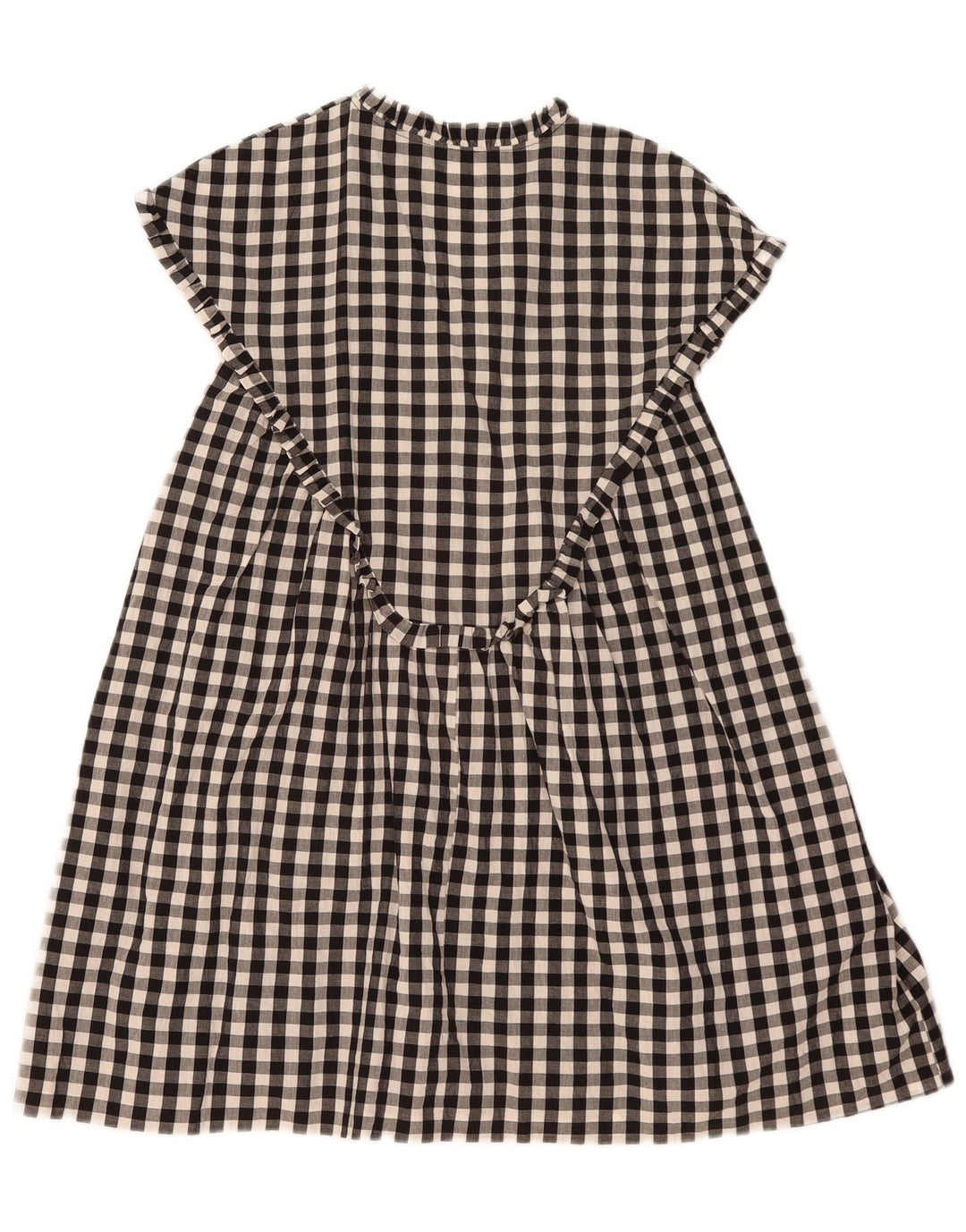 Zara Dame A-Line Kjole UK 14 Medium Sort Gingham