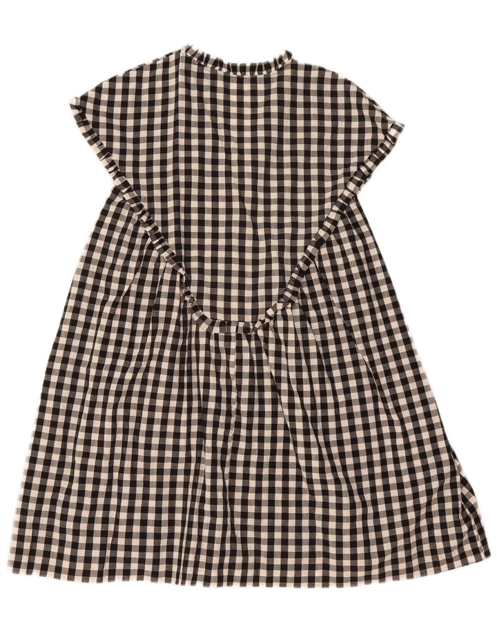 Zara Dame A-Line Kjole UK 14 Medium Sort Gingham