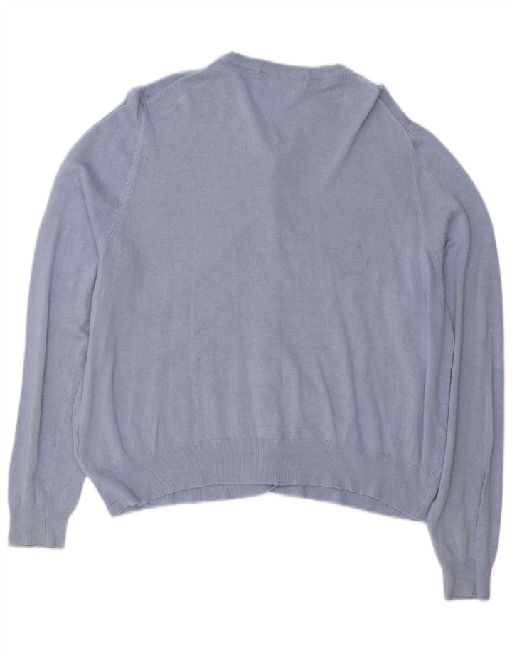 MARKS & SPENCER oversized cardigan sweater til kvinder UK 18 XL Blå viskose