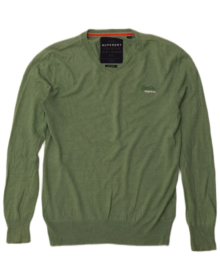 Superdry Herre V-hals sweater lille grøn bomuld