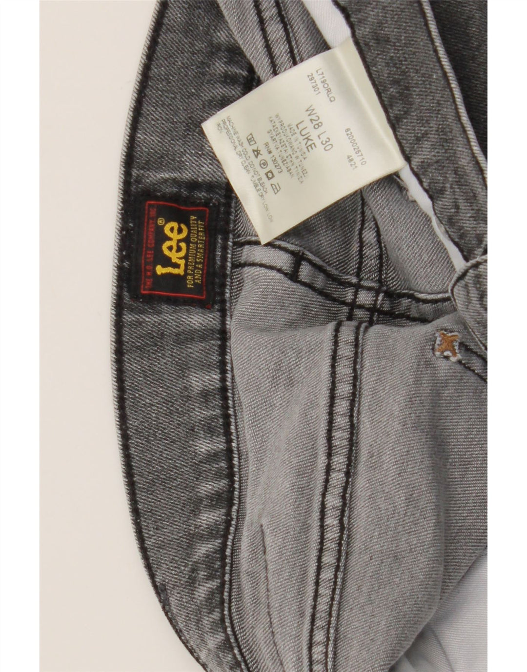 Lee Herre Luke Slim Jeans W28 L30 Grå Bomuld