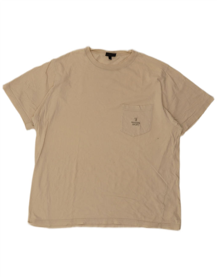 Trussardi Herre T-Shirt Top Medium Beige Bomuld