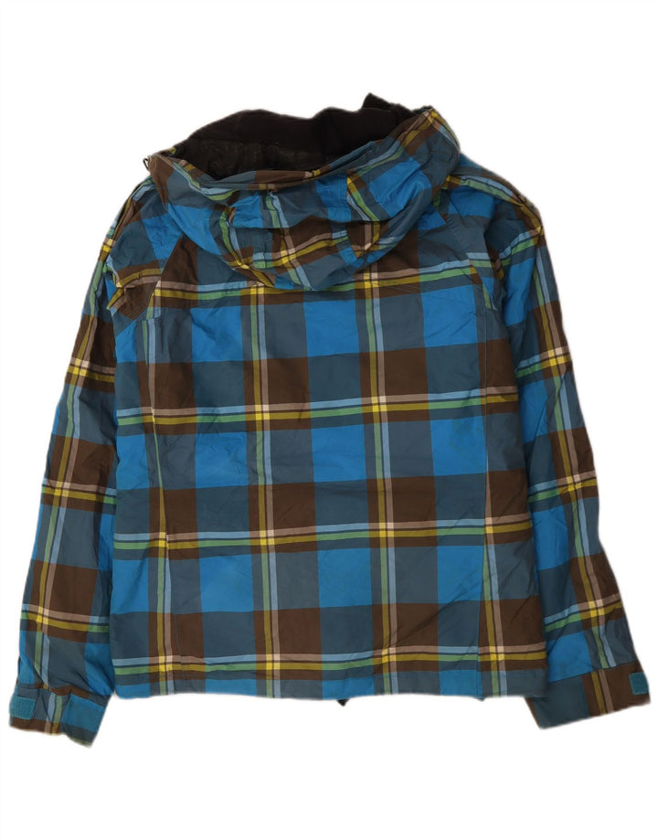 Vans Herre Hooded Windbreaker Jacket UK 36 Small Blue Check Polyester