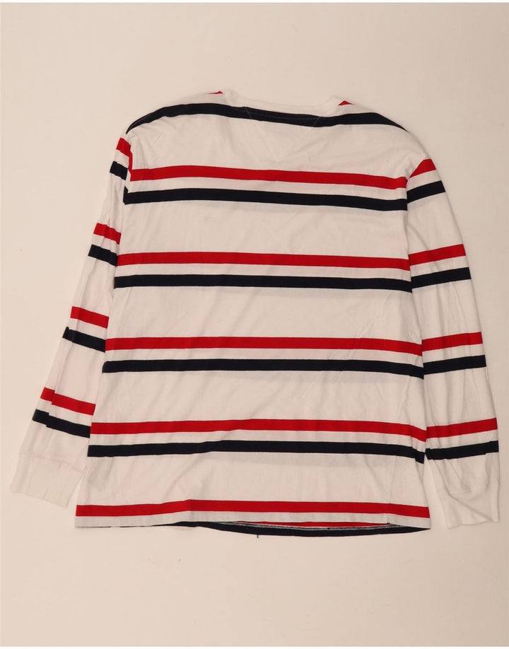 TOMMY HILFIGER Herre Top Langærmet XL Hvidstribet bomuld