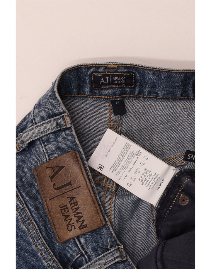Armani Straight Jeans til mænd W34 L30 Blå Bomuld