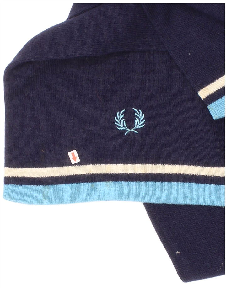 Fred Perry Herre rektangel tørklæde One Size Navyblå stribet nylon